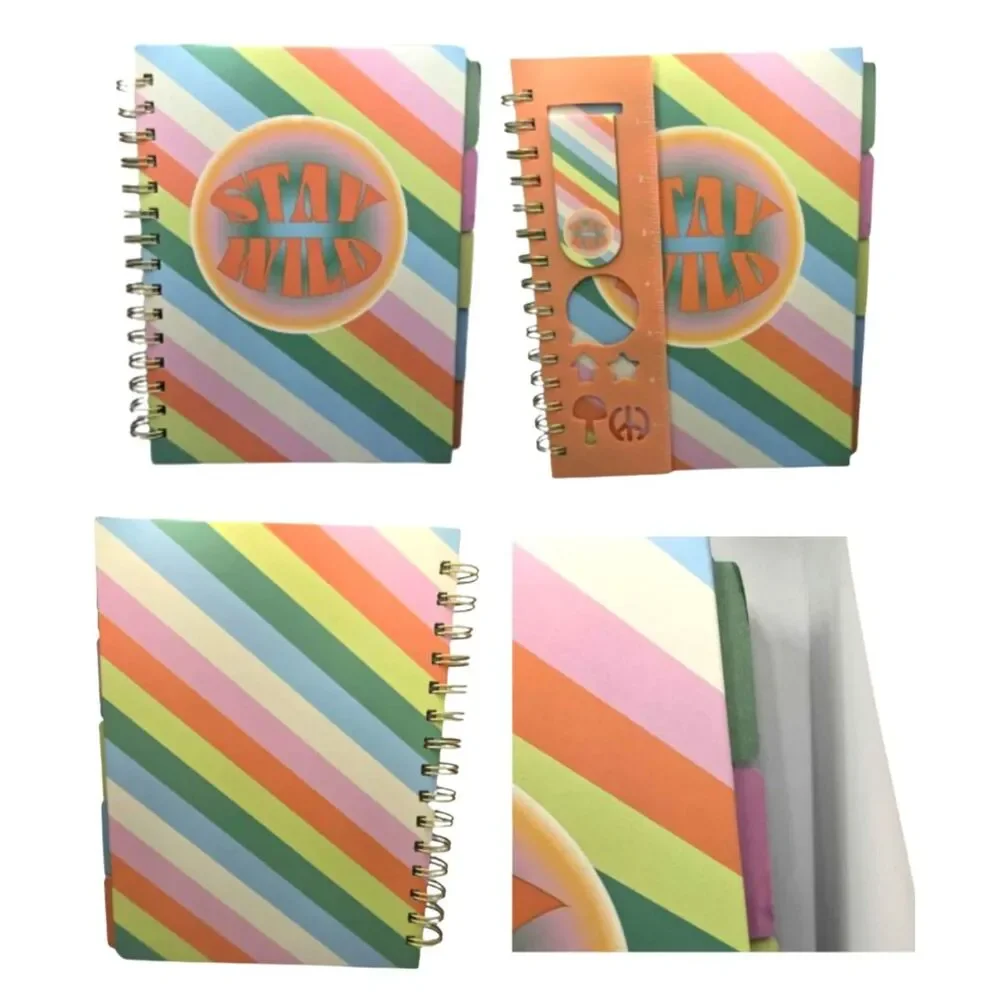 60s–70s Psychedelic Journal Bundle Mushroom Lock & Key + Stay Wild Notebook